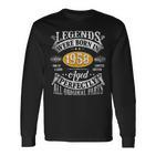 65 Geburtstag Vintage Legends Born In 1958 65 Years Old Langarmshirts