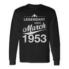 70 Geburtstag 70 Jahre Alt Legendär Seit März 1953 V3 Langarmshirts