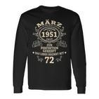 72 Geburtstag Geschenk Mann Mythos Legende März 1951 Langarmshirts