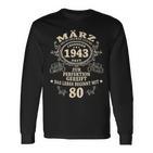 80 Geburtstag Geschenk Mann Mythos Legende März 1943 Langarmshirts