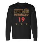 Awesome Since Februar 19 Leopardenmuster Vintage-Geburtstag Langarmshirts