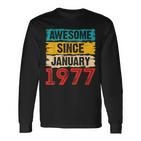 Awesome Since Januar 1977 Langarmshirts, Einzigartiges 46. Geburtstag Design