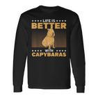 Capybara Capy Mama Capybara Liebhaber Wasserschwein Langarmshirts