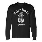 Cornhole Queen Lustiges Damen Langarmshirts, Motiv für Spielbegeisterte