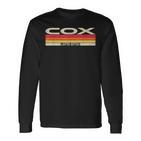 Cox Nachname Retro Sunset Langarmshirts, 80er 90er Jahre Geburtstag Familientreffen