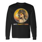 Damen 80S Party Girl Retro Outfit Achtziger Jahre Frauen Langarmshirts