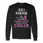 Damen Apres Ski Party Mama Skifahrerin Wintersport Frauen Langarmshirts