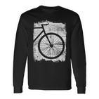 Fahrrad-Silhouette Grafik-Langarmshirts in Schwarz, Stilvolles Radfahrer-Tee