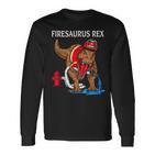 Feuerwehrmann Rex Dinosaurier Langarmshirts, Kinder Tee für Jungen