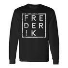 Frederik Langarmshirts Personalisiert, Vintage Namensaufdruck