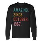 Geschenk Zum 55 Geburtstag Amazing Since Oktober 1967 Langarmshirts