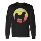 Großer Shiba Inu Silhouette Japan Dogecoin Hund Langarmshirts