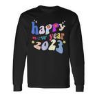 Guten Rutsch Ins Neue Jahr Groovy Fonts 2023 Langarmshirts