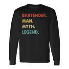 Herren Barkeeper Mann Mythos Legende Langarmshirts