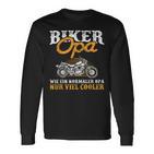 Herren Biker Opa Cooler Motorrad Fahrer Großvater Geschenk Langarmshirts