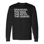 Herren Granddad The Man The Myth The Legend Vatertag Langarmshirts