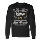 Herren Langarmshirts 30 Geburtstag 1993, Mythos Legende Vintage Design