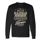 Herren Langarmshirts Legenden Geboren im Februar, Einzigartiges Design