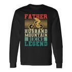 Herren Vatertag Biker Vater Ehemann Mountainbike Legende Langarmshirts