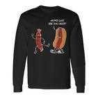 Hot Dog Comic Schwarzes Langarmshirts Oh My God, Are You Okay? Lustiges Design