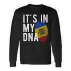 Its In My Dna Moldawien Flagge Fingerabdruck Langarmshirts