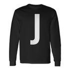 J Buchstabe Zahl Symbol Alphabet Initiale Langarmshirts