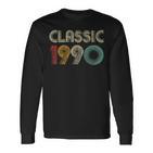 Klassisch 1990 Vintage 33 Geburtstag Geschenk Classic Langarmshirts