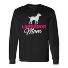 Labrador Mom Langarmshirts mit Hunde-Silhouette, Ideal für Hundefreundinnen