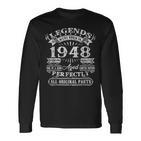 Legenden 1948 Geboren Langarmshirts, 75. Geburtstag Mann Feieridee