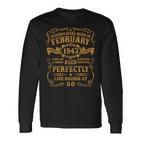 Legenden Februar 1943 Geboren, 80. Geburtstag Mann V8 Langarmshirts