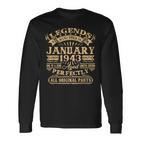 Legenden Wurden Im Januar 1943 Geschenk 80 Geburtstag Mann V2 Langarmshirts