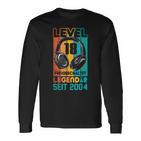 Level 18 Jahre Geburtstags Junge Gamer 2004 Geburtstag V3 Langarmshirts