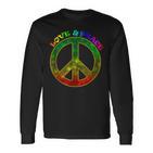 Love Peace 60Er 70Er Jahre Hippie-Kostüm Langarmshirts