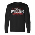 Miller Team Familientreffen Dna Herzschlag Geschenk Langarmshirts