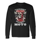 Motorrad-Enthusiasten Langarmshirts Totenkopf & Ich brauche keine Therapie