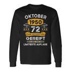 Oktober 1950 Lustige Geschenke 72 Geburtstag Langarmshirts