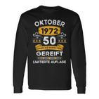 Oktober 1972 Lustige Geschenke 50 Geburtstag Langarmshirts