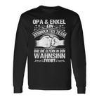 Opa  Enkel Geschenk Spruch Enkelkind Großvater Ein Team Langarmshirts