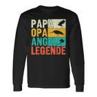 Papa Opa Angel Legende Langarmshirts, Perfekt für Angler zum Vatertag