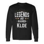 Personalisiertes Langarmshirts Legenden heißen Kloe, Schwarz, Einzigartiges Design