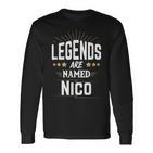 Personalisiertes Legends Named Nico Langarmshirts, Ideales Präsent für Nico