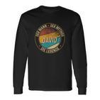 Personalisiertes Schwarzes Langarmshirts David, Mann Mythos Legende, Vintage-Stil