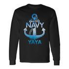 Proud Navy Yaya Geschenk Lover Veteranen Day Langarmshirts