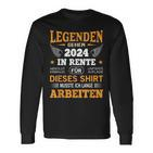 Rente 2024 Ruhestand Pension Deko Dekoration Rentner 2024 Langarmshirts