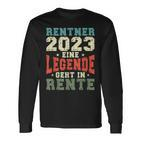 Rentner 2023 Rente Spruch Retro Vintage Langarmshirts