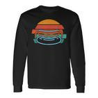 Retro Burger Sunset Langarmshirts für Herren – Vintage Design Schwarz