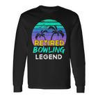Ruhestand Bowling-Legende Langarmshirts, Retro 80er Jahre Sonnenuntergang