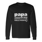 Schwarzes Herren Langarmshirts - Papa 2020 Warten Lustiges Design