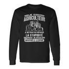 Schwarzes Langarmshirts mit Je suis Agriculteur, Traktor-Design für Landwirte