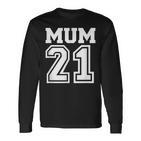 Schwarzes Langarmshirts Mum 21 im Sportdesign, Perfektes Tee für Mütter